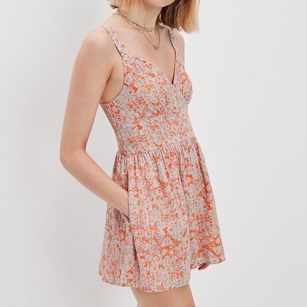 American Eagle Corset Floral Romper S